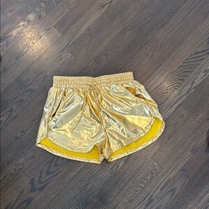 Shiny Gold Athletic Shorts
